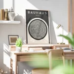poster bauhaus 1923 noir et blanc bureau.webp