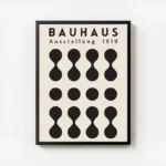 poster bauhaus gouttes noires avec cadre.webp
