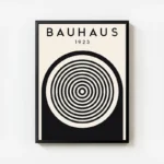 poster bauhaus minimaliste noire et beige avec cadre.webp