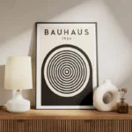 poster bauhaus minimaliste noire et beige meuble.webp