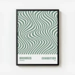 poster bauhaus vague verte avec cadre.webp