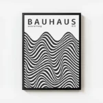 poster bauhaus vagues geometriques avec cadre.webp