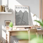 poster bauhaus vagues geometriques bureau.webp