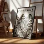 poster bauhaus vagues geometriques encadre.webp