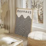 poster bauhaus vagues geometriques salon beige.webp
