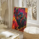poster black panther street art salon beige.webp