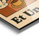 poster cafe croissant avec chat aluminium.webp