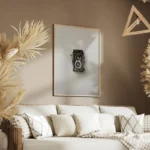 poster camera vintage noir et argent salon.webp