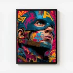 poster captain america street art avec cadre.webp