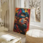 poster captain america street art salon beige.webp