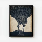 poster carte bali vintage avec cadre.webp