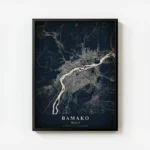 poster carte bamako vintage avec cadre.webp