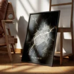 poster carte bamako vintage encadre.webp