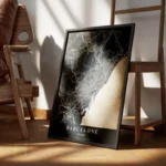 poster carte barcelona vintage encadre.webp