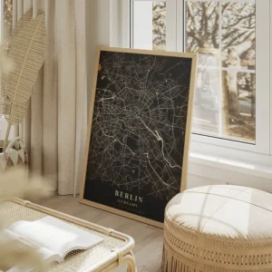 poster carte berlin vintage salon beige.webp