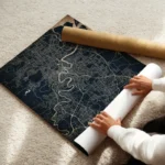 poster carte brisbane vintage enroule.webp