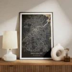 poster carte brisbane vintage meuble.webp