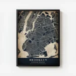 poster carte brooklyn vintage avec cadre.webp