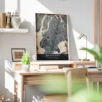 poster carte brooklyn vintage bureau.webp