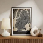 poster carte brooklyn vintage meuble.webp