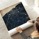 poster carte calais vintage au sol.webp