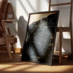 poster carte calais vintage encadre.webp