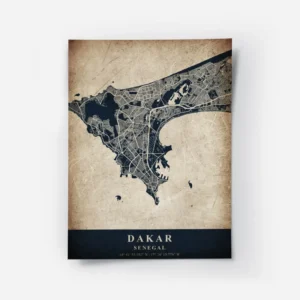 poster carte dakar vintage.webp