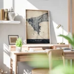 poster carte dakar vintage bureau.webp