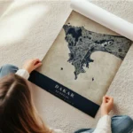 poster carte dakar vintage en rouleau.webp