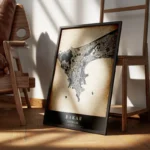 poster carte dakar vintage encadre.webp