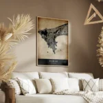 poster carte dakar vintage salon.webp