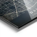poster carte dallas vintage aluminium.webp