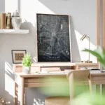 poster carte dallas vintage bureau.webp