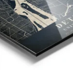 poster carte detroit vintage aluminium.webp