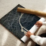 poster carte detroit vintage enroule.webp