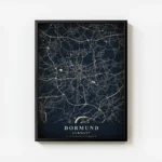 poster carte dortmund vintage avec cadre.webp