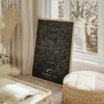 poster carte dortmund vintage salon beige.webp