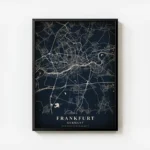 poster carte frankfurt vintage avec cadre.webp