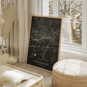 poster carte frankfurt vintage salon beige.webp