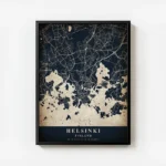 poster carte helsinki vintage avec cadre.webp