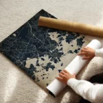 poster carte helsinki vintage enroule.webp