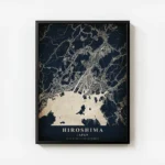 poster carte hiroshima vintage avec cadre.webp