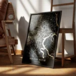 poster carte ho chi minh vintage encadre.webp