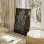 poster carte kyoto vintage salon beige.webp
