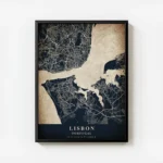 poster carte lisbon vintage avec cadre.webp
