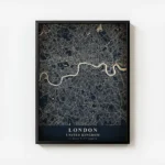 poster carte london vintage avec cadre.webp