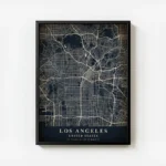 poster carte los angeles vintage avec cadre.webp