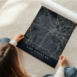 poster carte los angeles vintage en rouleau.webp