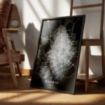 poster carte madrid vintage encadre.webp