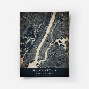 poster carte manhattan vintage.webp